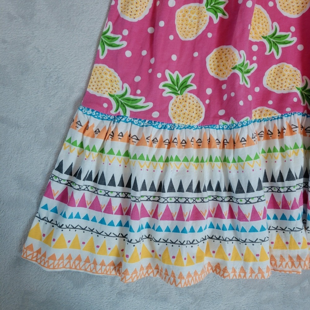 Jelly The Pug Girls Size 4 Maxi Dress Pineapple Print Collection Pink Colorful - Picture 3 of 7